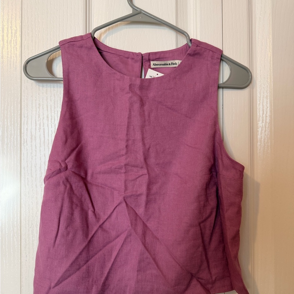 NWT - Abercrombie & Fitch Sleeveless Linen Pink Tank Top